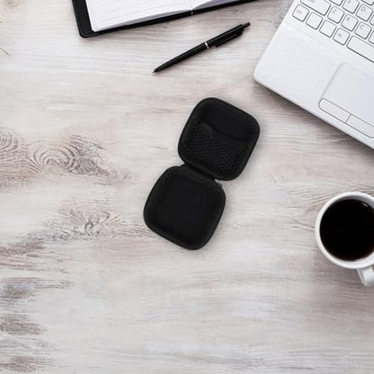 Sewroro Mini EVA Headphone Case, Portable Travel Earphone Pouch, Earbud Storage Box, USB Cable Holder, 2.95 x 2.95 x 0.98 Inches (Black) - color: Black