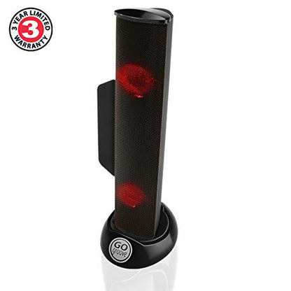 GOgroove SonaVERSE 노트북 컴퓨터용 LED 스피커 - 모니터용 미니 휴대용 외부 스피커 디자인의 USB 전원 클립온 사운드 바, 전원을 위한 후면 스위치 - 오디오 입력 및 전원(레드) - color: 레드