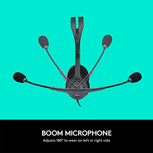 Logitech H111 Wired Headset Stereo Headphones - Black | Wired headphones, 3.5 mm audio jack, compatible with PC, Mac, laptop, smartphone, and tablet