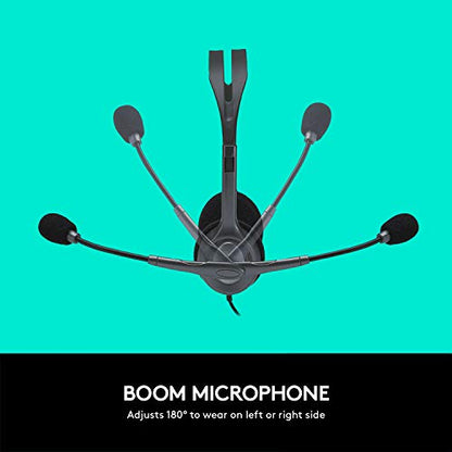 Logitech H111 Wired Headset Stereo Headphones - Black | Wired headphones, 3.5 mm audio jack, compatible with PC, Mac, laptop, smartphone, and tablet