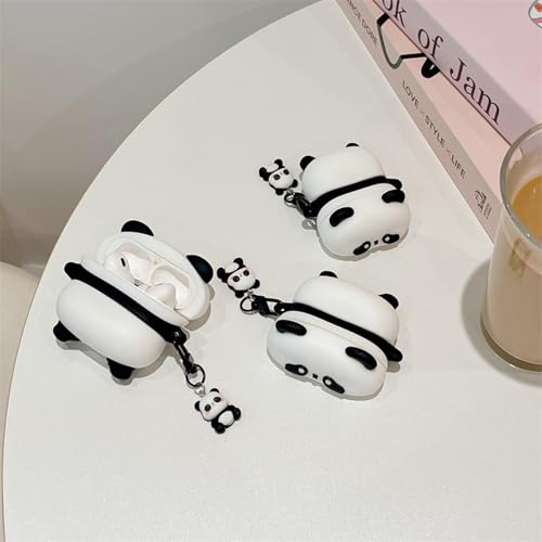 Wireless Charging Earphone Case Compatible with Airpods Pro/Pro2, Cute Animal Lying Panda Design Soft Silicone Full Body Protective Skin Cover, Kids Girls Women Cartoon Earbuds Accessories - color: Lying Panda, size: Airpods Pro/Pro2