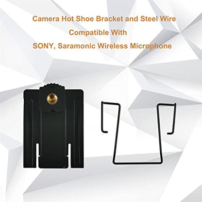 Mount Adapter, Hot Shoe Mount with 1/4" Thread, Replacement Mic Belt Clip for Sony, Saramonic, Boya Wireless Microphones, Attaches to Cold Shoe Mounts of Video Cameras, DSLR