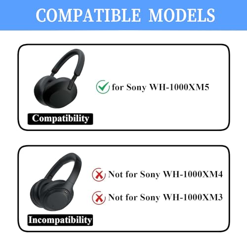 Adhiper Silicone Sweat Case Cover for Sony WH-1000XM5 Headphones,Embody Headphone Case Covers for Earpads/Headband/Shell, Sweatproof Soft Silicone Accessories（Blue） | Soft Silicone Case, 3-in-1 Headphone Covers with Ear Cover & Headband Cover & Shell Prot