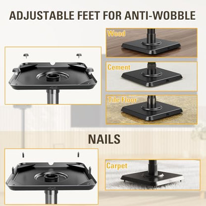 Mounting Dream Height Adjustable Speaker Stands for Bookshelf Speakers | Universal Fit, 11 lbs Capacity, Set of 2 for Bose Polk JBL Sony Yamaha - 42" Max Height - size: 9.4" W x 18" H Speaker