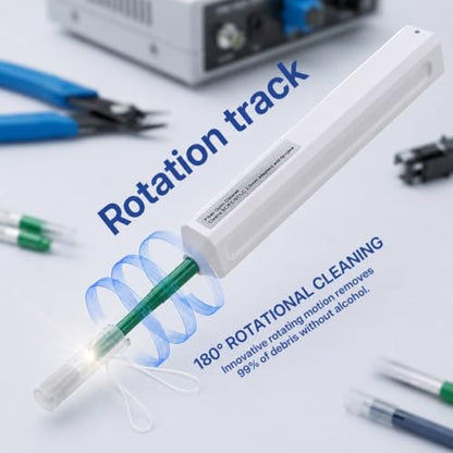Fiber Optic Pen Cleaner for SC/ST/FC, 2.5mm UPC/APC Ferrule Cleaner,One-Push Fiber Optic Cleaning Tool with Extendable Probe (2.38” to 3.63”), 800+ Cleans per Unit, Anti-Static - 10 Pack - size: 2.5mm