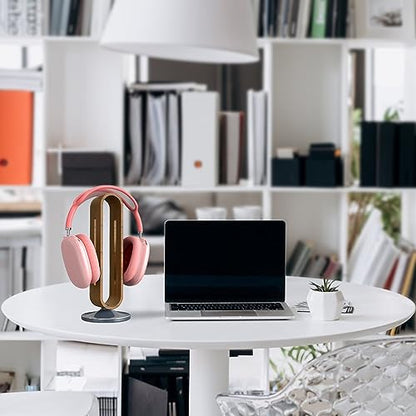 GEEKRIA Wooden | Aluminum Alloy Headphones Stand for Over-Ear Headphones, Gaming Headset Holder, Desk Display Hanger with Solid Heavy Base Compatible with Sony, Bose, AKG, JBL (Walnut)