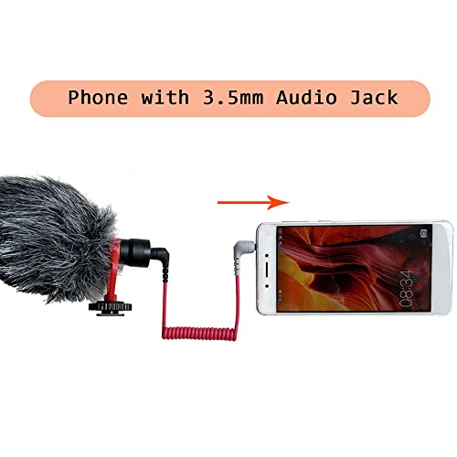 QJYTH SC7 TRS to TRRS Adapter Patch Microphone Cable, 1 PCS | Compatible with Rode SC7, VideoMic, VideoMicro Go, Boya and More External Mic