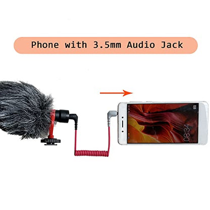 QJYTH SC7 TRS to TRRS Adapter Patch Microphone Cable, 1 PCS | Compatible with Rode SC7, VideoMic, VideoMicro Go, Boya and More External Mic