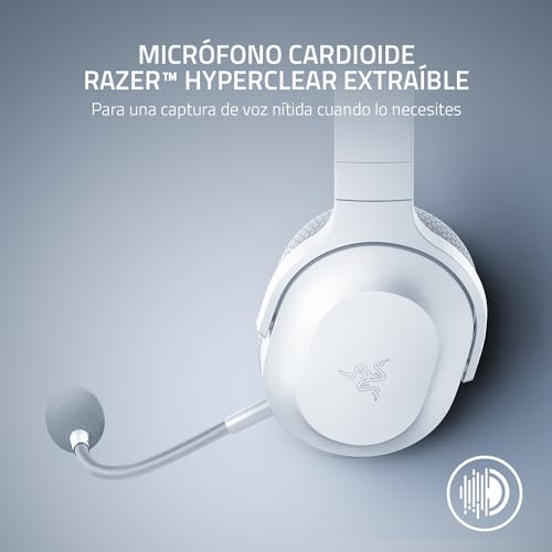 Razer Barracuda X Wireless Gaming & Mobile Headset, 2.4Ghz + BT, White | Bluetooth 5.2, Lightweight, 40mm Drivers, Detachable Mic, 50 Hr Battery - color: White, size: Standard, style: Barracuda X