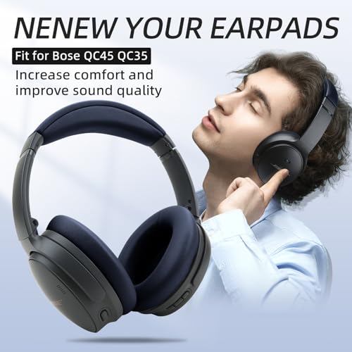 Ear Pads Replacement Headband Cushion Foam for Bose QuietComfort 35 45 (QC35 QC45) Headphones Accessories Easy to Install (Dark Blue) - color: Dark Blue