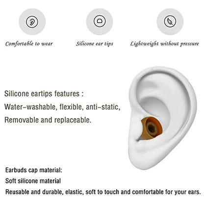 Silicone Replacement Earbud Tips Eartips Earbuds Eargels Compatible with Powerbeats 1/2/3 Wireless Beats by Dre Headphones,4 Pairs Earbud Cap(Brown) - color: Brown