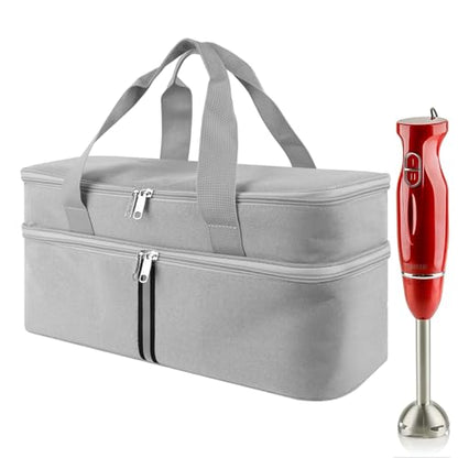 Immersion Hand Blender Storage Bag - Light Grey, Portable Handheld/Stick Blender Travel Organizer (Bag Only) - color: Light Gray