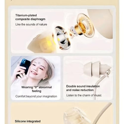 Soft Silicone Wired Sleep Earbuds, 3.5mm Jack Noise Isolating in-Ear Headphones, Comfort Side Sleeping Earphones (Beige) - color: Beige