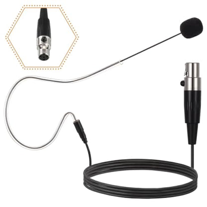 in Ear Back Electric Microphone Mini XLR Mic Over the Ear Microphones Headset Microphone 4 Pin Mini XLR Cable Wire and Windscreens Compatible with Shure, Black Color - color: Black Color, style: 4 Pin Mini XLR
