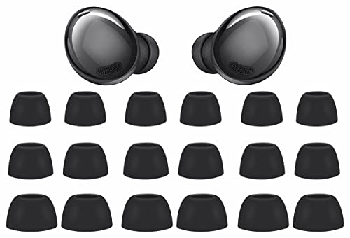 9 Pairs Replacement Galaxy Buds Pro Eartips Earbuds, S/M/L 3 Size Silicone Rubber Flexible Ear Tips Buds Wing Tips Fit in Case Compatible with Samsung Galaxy Buds Pro - Phantom Black 9 Pairs