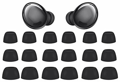 9 Pairs Replacement Galaxy Buds Pro Eartips Earbuds, S/M/L 3 Size Silicone Rubber Flexible Ear Tips Buds Wing Tips Fit in Case Compatible with Samsung Galaxy Buds Pro - Phantom Black 9 Pairs