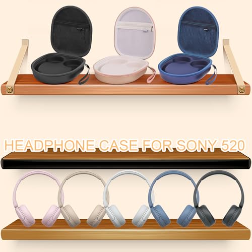 Hard Headphone Case for Sony WH-CH520 / JBL Tune Live 670NC, Gold | Protective Carring Storage Case for Over-Ear Headphones, with Handle Strap & Mesh Pocket - color: GOLD