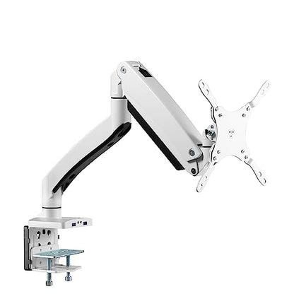 SIIG Single Monitor Desk Mount, 17"-43", 33 lbs, VESA 75/100, CE-MT3111-S1 | Mount one monitor on a desk from 17"-43" up to 33 lbs; C-clamp and grommet mounting confirm desk fit.