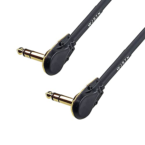 WJSTN Right Angle 1/4 TRS to 3.5mm Adapter Cable 6.35mm 1/4 Male to 3.5mm 1/8 Female Stereo Headphone Adapter 6in 2-Pack