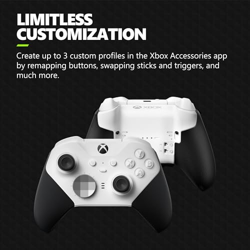 Xbox Wireless Gaming Controller | Elite Series 2 Core | White | Console, PC, and Android | Adjustable Thumbsticks | Trigger Locks - color: White