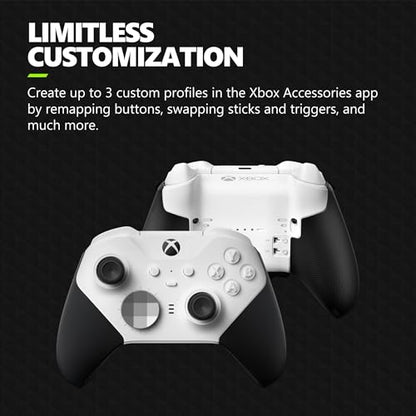 Xbox Wireless Gaming Controller | Elite Series 2 Core | White | Console, PC, and Android | Adjustable Thumbsticks | Trigger Locks - color: White
