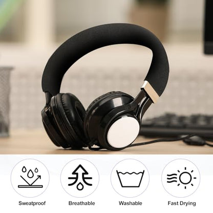 4 Pcs Replacement Headphone Headband Cover Fit 2.2 Inch,Black - size: 2.2"