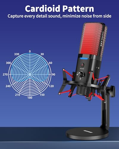 Dual Mode Wireless USB Microphone with Noise Cancellation for iPhone PC | Real-Time Monitoring, Cardioid Capture, RGB Gaming Mic for ASMR, Laptop, Computer, PS5, Streaming, Content Creation Recording