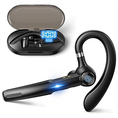 Yoidesu Bluetooth Headset, Bluetooth Earpiece with 400mAh Charging Case, Built in Microphone for iOS Android Cell Phone, Hand Headphones for Trucker, Office