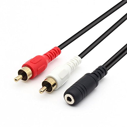 3.5mm to RCA Audio Cable,Gold Plated 3.5mm Female to 2RCA Male Stereo Y Splitter Audio Cable for Smartphones,MP3, Tablets,Speakers,Home Theater - 3.5 Female to 2RCA 30cm - size: 3.5mm Female to 2RCA 0.3m
