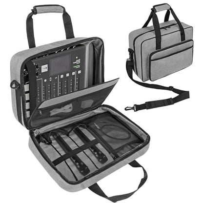 Audio Mixer Case 0.4 Inch Padded DJ Mixer Bag Travel Padded Case for Audio Mixers, DJ Controllers & Equipment Compatible with RODECaster Pro,RODECaster Pro II,TC-Helicon GoXLR-Grey - color: Mixer Bag(Grey)