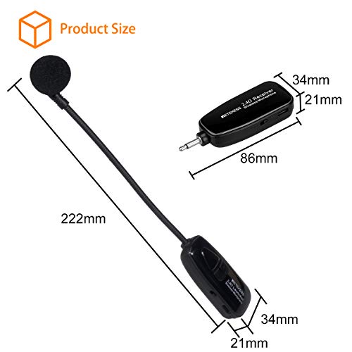 Retekess TT123 Wireless Microphone Headset,2.4G Wireless Mic System,164ft,Headset and Handheld 2 in 1,for Tour Guide,System,Voice Amplifier,Window Speaker,PA System(Incompatible Phone,Laptop)