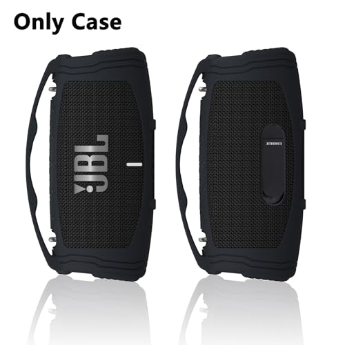 Silicone Cover Case for JBL Xtreme 3 Portable Bluetooth Speaker | Soft Skin Sleeve Protective Carrying Case for JBL Xtreme 3 with Handle, Shockproof and Anti-Scratch Cover (Black) - color: Black