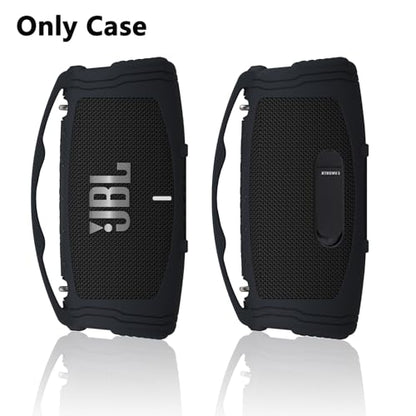 Silicone Cover Case for JBL Xtreme 3 Portable Bluetooth Speaker | Soft Skin Sleeve Protective Carrying Case for JBL Xtreme 3 with Handle, Shockproof and Anti-Scratch Cover (Black) - color: Black