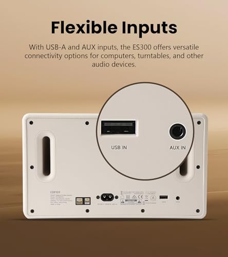 Edifier ES300 Bluetooth Desktop Speaker, 60W RMS, Ambient Lights, Ivory - color: Ivory