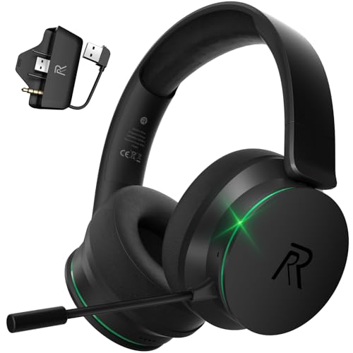 Wireless Gaming Headset for Xbox Series X|S, Xbox One, PS5, PS4, Blackgreen | Bluetooth 5.3, 3D Surround Sound, Rotatable Earmuffs, Gaming Headphones with Noise Canceling Microphones - color: Blackgreen