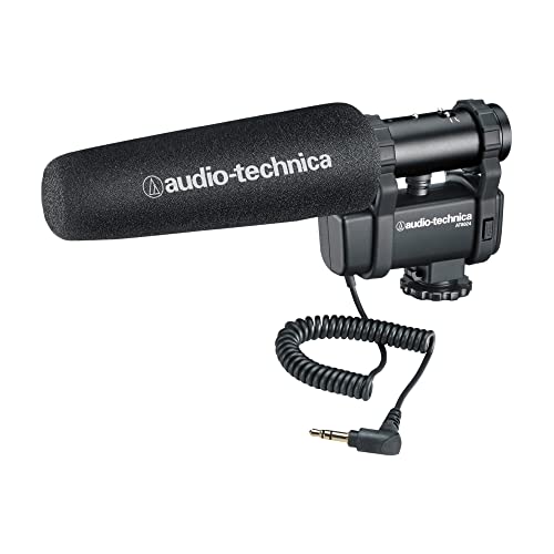Audio-Technica AT8024 Stereo/Mono Camera-Mount Condenser Microphone, Black