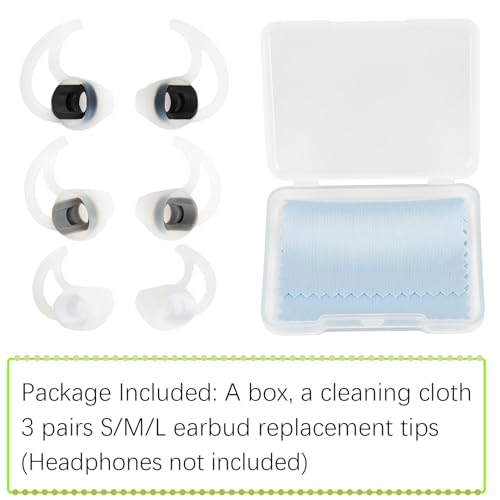 Silicone Earbud Replacement Tips Earbud Covers Compatible with Bose SoundSport Freestyle IE2 IE3 Headphone Ear Tips Rubber Tips 3 Pairs S M L - size: SML
