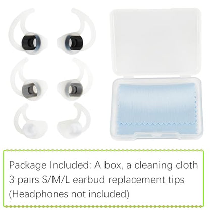 Silicone Earbud Replacement Tips Earbud Covers Compatible with Bose SoundSport Freestyle IE2 IE3 Headphone Ear Tips Rubber Tips 3 Pairs S M L - size: SML