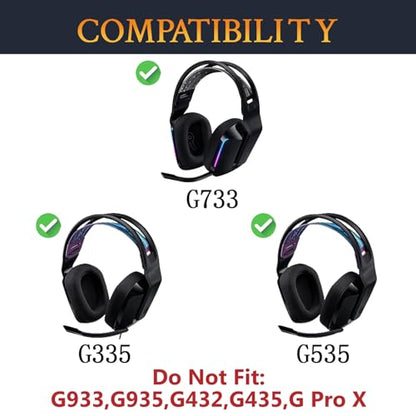 SOULWIT Cooling Gel Earpads Replacement for Logitech G733/G535/G335 Lightspeed Wireless Gaming Headset, Ear Pads Cushions with Comfort Noise Isolation Foam - Grey - color: Grey