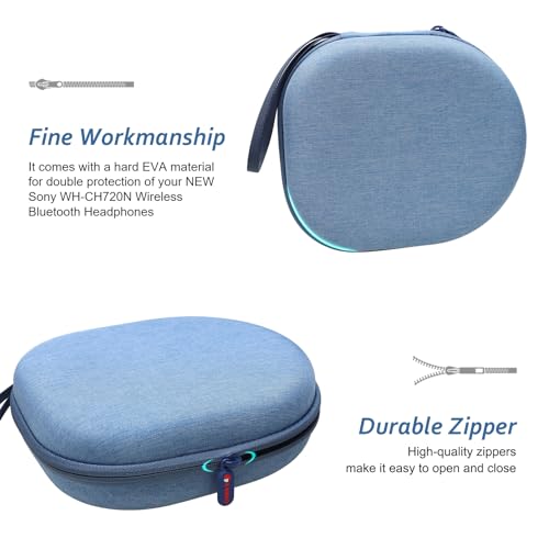 XANAD Hard Case Compatible with Sony WH-CH720N /WH-CH520,for Sony ULT WEAR / WHCH710N / WH-CH510 Noise Canceling Headphones, Blue - color: Blue