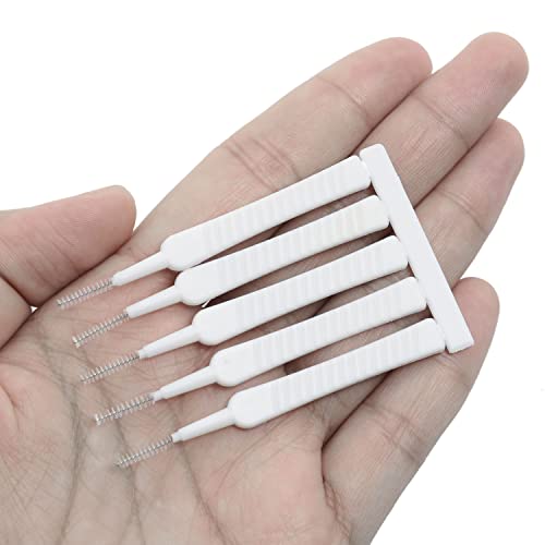 MEETOOT 50pcs Multifunctional Mobile Phone Charging Port Cleaning Brush 65mm Dust Shower Hole Cleaning Mini Brush Bendable Mini Soft Round Brushes