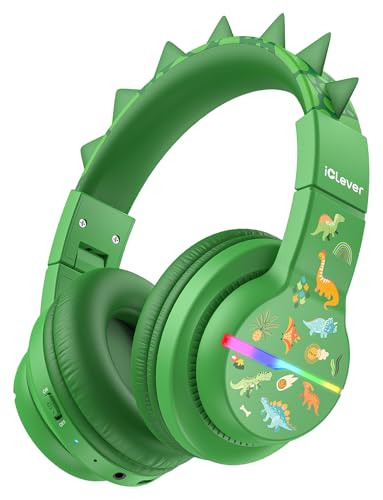 iClever BTH12 Kids Bluetooth Headphones 85H Playtime with LED Lights Travel - color: C-Green
