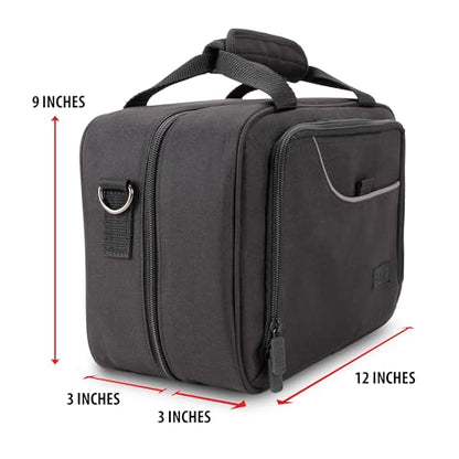 USA Gear DJ Mixer Case - Compact Audio Channel Mixer Bag with Accessory Storage for Microphones, Cables - Fits APC Mini MK2, Roland P-6, Yamaha MG06x, Behringer Xenyx 802, Q802USB & more (Black)