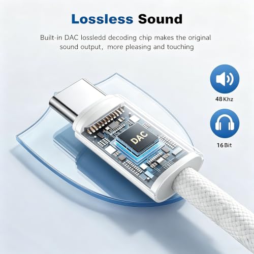 5 Pack USB C to Headphone Jack Adapter,USB c to 1/8 inch Audio Adapter Compatible with iPhone 17 16 15 Samsung Galaxy S25,S24,S23 Ultra, Note 20, iPad Pro, MacBook, Pixel XL and More