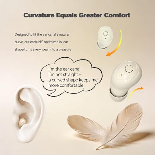 Xmenha Mini Tiny Invisible Micro Earbuds Wireless Bluetooth Invisible Headphones Smallest Ear Buds Extra Small Hidden Discreet Earbuds for Work Sleeping Purple - color: Purple