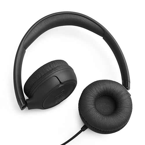 JBL Tune 530C - Wired On-Ear Headphones - Black | JBL Pure Bass Sound, Hi-Res Audio, Wide compatibility, 3-button remote with microphone, Easy EQ presets - color: Black