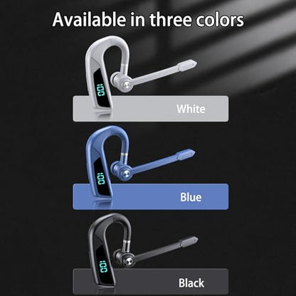 V5.2 Wireless Earbuds (Model V16, Blue)-98 Hours Talk Time, Noise Cancellation Microphone,Voice Control Answer,Hands-Free Stereo Earphone for Business,Driving,Office,Compatible with Phone&PC. - color: Single Ear Headphone V16 Blue