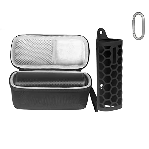 Case for Sonos Roam Portable Speaker Travel Carrying Storage Bag with Silicone Cover(Black) - color: Black
