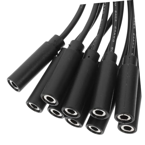 10pcs 3.5mm Female Plug to Bare Wire Audio Cable Coiled Aux Cable for Headphones Earphones Microphone Repair