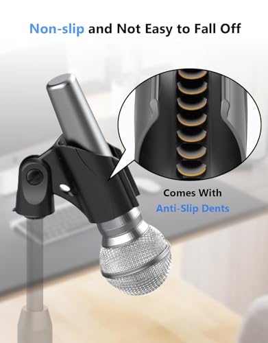 Microphone Clip for Mic Stands, Universal Handheld, 2 Pcs, 5/8"-3/8"Adapter